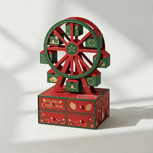 Calendrier de l'Avent de Noël 2026 haut de gamme, design artisanal de luxe en forme de grande <span class=keywords><strong>roue</strong></span> irrégulière, 24 jours, coffret cadeau - Product Image 1