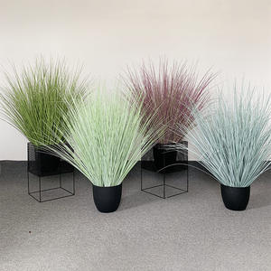 Herbe d'oignon en plastique de haute qualité de haute qualité avec pot décoration de jardin à la maison herbe d'oignon artificielle - Product Image 1