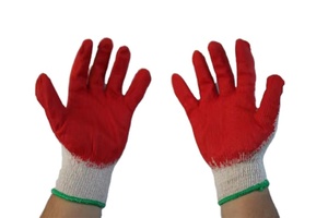 Shuoya barato 10G PVC recubierto rojo naranja verde plano colgante hilo seguridad trabajo guantes - Product Image 4
