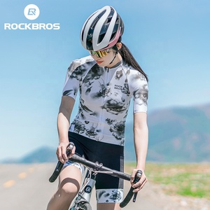 ROCKBROSサイクリングジャージー服3Dジェルパッド入りビブショーツ夏の通気性半袖サイクリングジャージーセット女性用 - Product Image 5