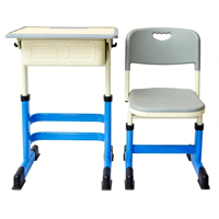 Ensemble table et chaise d'étude modernes pour enfants, design personnalisé, avec crochet pour livres, bords arrondis colorés, mobilier scolaire en métal, OEM