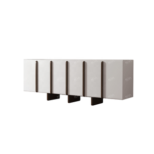 <span class=keywords><strong>Aparador</strong></span> de 6 puertas <span class=keywords><strong>blanco</strong></span> con acabado <span class=keywords><strong>mate</strong></span> NOVA para muebles de comedor, gabinete de buffet con puertas de cierre suave, gabinetes de almacenamiento de madera - Product Image 5