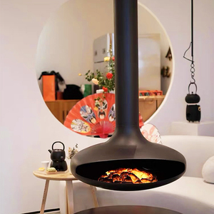 Chimenea <span class=keywords><strong>de</strong></span> Acero Suspendida Moderna Hecha a Medida para Interiores <span class=keywords><strong>de</strong></span> Casas y Hoteles - Calefacción con Fuego Real, <span class=keywords><strong>Leña</strong></span>, Independiente, para Apartamentos - Product Image 3