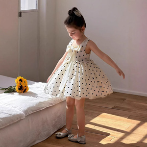 Vestito Estivo per Bambine con Fiocco e Pois all'<span class=keywords><strong>Uncinetto</strong></span>, Senza Maniche, per Feste, Disponibile all'Ingrosso - Product Image 3