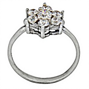 Anillo de Boda Clásico de Plata de Ley 925 de Lujo Art Palace AGR-20047 con Diseño Floral de Gema CZ y Engaste de Garras Elegante (Tercera Parte) - Product Image 1