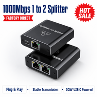 Répartiteur Ethernet RJ45 1000 Mbps 1 vers 2 ports, compatible avec les câbles Cat5e/Cat6