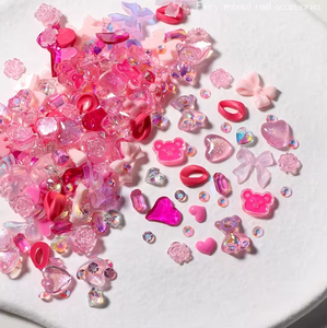 Charmes <span class=keywords><strong>pour</strong></span> nail art 3D assortis, 4g/sac, fleurs, nœuds <span class=keywords><strong>pour</strong></span> <span class=keywords><strong>manucure</strong></span>, bricolage, artisanat, style français, accessoires en résine <span class=keywords><strong>pour</strong></span> bijoux - Product Image 1