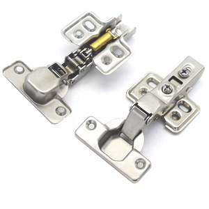 Charnière de meuble en acier inoxydable de 1,2 mm à fermeture amortie, charnière pleine surface pour porte d'armoire de cuisine avec coupelle de 35 mm de diamètre - Product Image 1