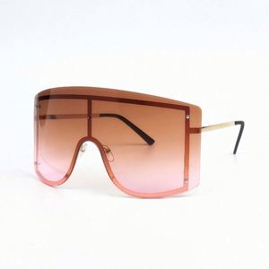 2020 Newest Arrivals UV400 Colorful Oversized Frame Rimless One Piece Lens <b>Sunglasses</b> for Women. - Product Image 6
