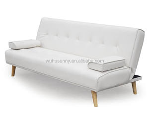 उच्च गुणवत्ता बेडरूम फर्नीचर सफेद लिनन कपड़े के साथ बहु समारोह सोफे बिस्तर लकड़ी पैर - Product Image 4