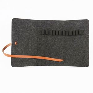 Estuche de Lápices de Fieltro Simple de Moda en Oferta, Bolsa de Cosméticos de Lana con 12 Compartimentos - Product Image 1