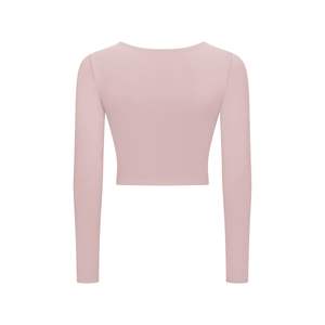 <span class=keywords><strong>Camiseta</strong></span> deportiva de manga larga S2032 para mujer europea americana, <span class=keywords><strong>Camiseta</strong></span> ajustada de moda para correr al aire libre, Top de Yoga, nuevo estilo, acolchado transpirable - Product Image 4