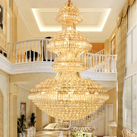 Lustre en cristal de style européen pour villa de luxe, salon duplex, projet d'hôtel grandeur nature, hall moderne et luxueux