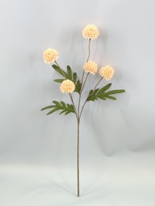 جودة عالية 5 رؤوس زهور بومبوم بيضاء اصطناعية لحفلات الزفاف عيد الميلاد الصينية السنة الجديدة فندق المشهد الترتيب - Product Image 5