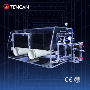 Boîte à gants de laboratoire Tencan OEM/ODM à bon prix, boîte à gants de laboratoire de paillasse en acrylique transparent avec manomètre - Product Image 2