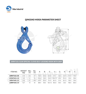 <span class=keywords><strong>Hook</strong></span> Pengangkat Industri HIDEA, Tempa Berkualitas Tinggi G100 20RH7101 Khusus dengan Pegangan Clevis Pengunci Otomatis - Product Image 6