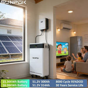 Paquete de batería SUNPOK <span class=keywords><strong>10Kw</strong></span> 15Kw LiFePO4 48V 51,2 V 300ah Almacenamiento de energía para Sistema Solar recargable con ánodo BMS LFP - Product Image 1