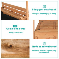 Grand bac à sable en bois pour enfants avec couvercle bac à sable extérieur pour enfants avec housse de protection contre le sable banquettes pliables et revêtement inférieur