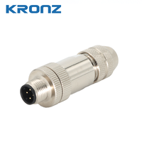 Connecteur circulaire métallique KRONZ M12 à 5 broches, codage A, verrouillage par vis, sortie de câble 4-8 mm, étanche IP67, prise industrielle CE