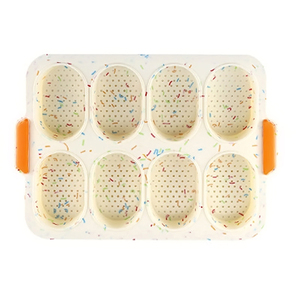 Wholesale Online New Food Grade <b>Silicone</b> Cake <b>Baking</b> Molds 8 Grid French Bread Bake 3pcs MOQ - Product Image 1