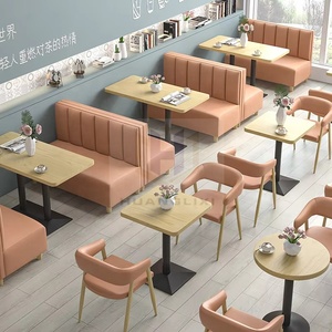 Mobilier moderne Offre Spéciale de luxe pour restaurants Sièges en cuir artificiel Cabines en bois massif Canapés, tables et chaises - Product Image 3