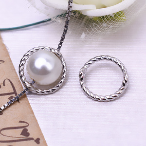 Accessoires en argent S925 pour la création de bijoux, perles, boucles d'oreilles creuses en forme de beignets frits, style coréen, accessoire 2805 - Product Image 1
