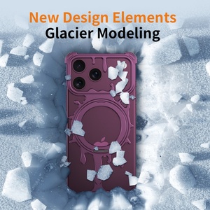 เคสโทรศัพท์แม่เหล็กแบบไร้ขอบ อลูมิเนียมอัลลอยด์สั่งทำพิเศษ สำหรับ iPhone 18 14 15 16 17 Pro Max พร้อม 360 °   ฝาครอบกันกระแทกแบบมีขาตั้ง - Product Image 4