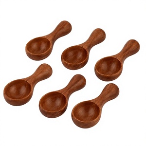 Wooden <b>Scoops</b> Set Hand Carved Utensils <b>Food</b> Safe Dishwasher & Microwave Safe Kitchen Use - Product Image 1