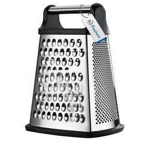Rallador de Queso Profesional OIM Omiiomio de Acero Inoxidable, Tamaño XL, 4 Lados, Apto para Lavavajillas, Diseño en Caja Negra, para Queso <span class=keywords><strong>Parmesano</strong></span> - Product Image 1
