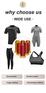 150D/2ไมโคร-ยืดเส้นใยไนลอนทนการสึกหรอด้ายพิเศษสำหรับผ้ายืดหยุ่นชุดโยคะชุดว่ายน้ำ - Product Image 4