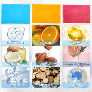 Ensemble de savons éclaircissants naturels Aichun Beauty, collagène, vitamine C, acide hyaluronique pour la peau, savons faits à la main à la rose, vente en gros - Product Image 5