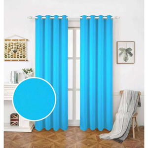 Commercio all'ingrosso luce blu 140x228cm poliestere tende con 8 occhielli decorazione per la casa per le finestre mantovane - Product Image 1