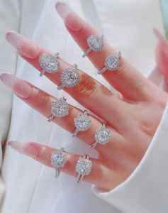 Anillos de Compromiso de Plata Maciza y Plata de Ley 925 Personalizados al por Mayor para Mujer con Moissanita y Circonita Cúbica 3A para Bodas - Product Image 3