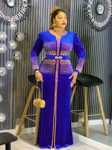 Commerce international transfrontalier, Robes pour femmes africaines, style européen <span class=keywords><strong>et</strong></span> américain, en mousseline, à lacets, taille haute, coupe trapèze, longues, pour usage quotidien - Product Image 4