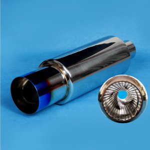 150Mm Blauw Brandende Roestvrijstalen Auto Luide Uitlaatdemper Uitlaat En Uitlaatsystemen Resonator - Product Image 1