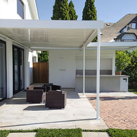 Pergola Bioclimatique Moderne en Aluminium avec Toit à Lames Motorisé, Écologique, Revêtement Poudré, Toutes Saisons, Vente en Gros Personnalisée