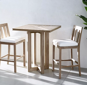 Outdoor Swimming Poolside Furniture 3pcs Teak Wood <strong>bar</strong> <strong>Table</strong> <strong>and</strong> <strong>Stools</strong> - Product Image 1