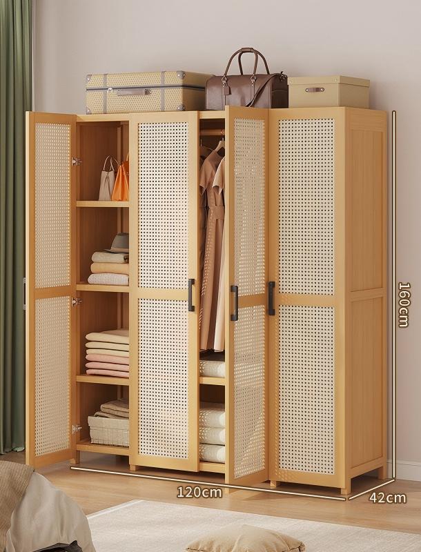 Plastic rattan wardrobe four doors-ordinary