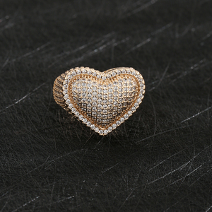 Anillo <span class=keywords><strong>de</strong></span> Corazón <span class=keywords><strong>de</strong></span> Alta Joyería <span class=keywords><strong>de</strong></span> Moda Hip Hop, Anillo <span class=keywords><strong>de</strong></span> <span class=keywords><strong>Pareja</strong></span> Personalizado con Circonita para Mujer - Product Image 2