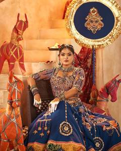 Beautiful Heavy Muslin Cotton Printed <b>Lehenga</b> Choli For <b>Women</b> Graceful Ethnic Wear For Wedding Functions Party Wear Festive - Product Image 3