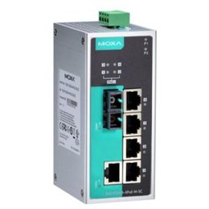 Moxa EDS-P206A-4PoE-M-SC DIN Rail <b>PoE</b> Unmanaged <b>Switch</b> 6 Ports Industrial Ethernet - Product Image 1