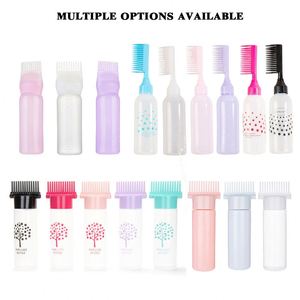 Botella de teñido de plástico de 6 oz con logotipo personalizado, herramientas de peluquería, aplicador de Peine de tinte de color de pelo de raíz Multicolor 2 en 1 - Product Image 5