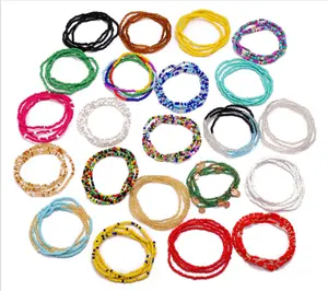Bohemian Multi Layer Zaad Kralen Body <span class=keywords><strong>Chain</strong></span> Elastische Kleurrijke Seed Bead Taille Kralen Vrouwen Strand Bikini Ketting Buik Keten - Product Image 1