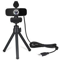 Webcam Komputer HD 1080P Baru dengan Mikrofon Terintegrasi, Kamera Live Streaming USB Plug-and-Play untuk Windows/Mac, Tersedia