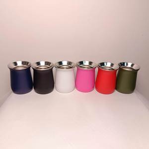 Portable Mini Stainless Steel 8oz <b>Insulated</b> Eggshell Texture <b>Mug</b> - Product Image 5