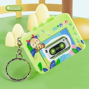 Wholesale Kawaii Cartoon Cassette Player Keychain <b>Sweet</b> Color Tape Recorder Key‑ring <b>Bag</b> Decor For Children - Product Image 4
