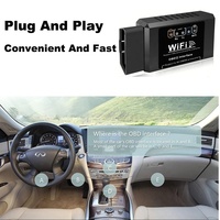 ELM327 WiFi OBD2 lector de código escáner herramientas de diagnóstico de coche V1.5 WIFI para Android/IOS OBD 2 adaptador de interfaz OBD2 de diagnóstico de coche