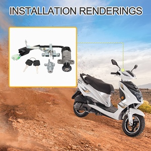 GOOFIT YY50QT-5 Clé De Contacteur D'allumage Assemblée Remplacement pour Jonway <span class=keywords><strong>Znen</strong></span> Paix GY6 49cc 50cc Scooter Cyclomoteur - Product Image 6