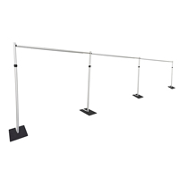Cadre carré réglable en alliage d'aluminium pour la fête et le mariage support de rideau de toile de fond de Noël avec étagère en fil de fleur forgé