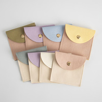 CSMD Fabricants Chinois Logo de Gaufrage Personnel Acceptable Personnaliser Bouton Pression Beige Microfibre Bijoux Accessoires Pochettes
